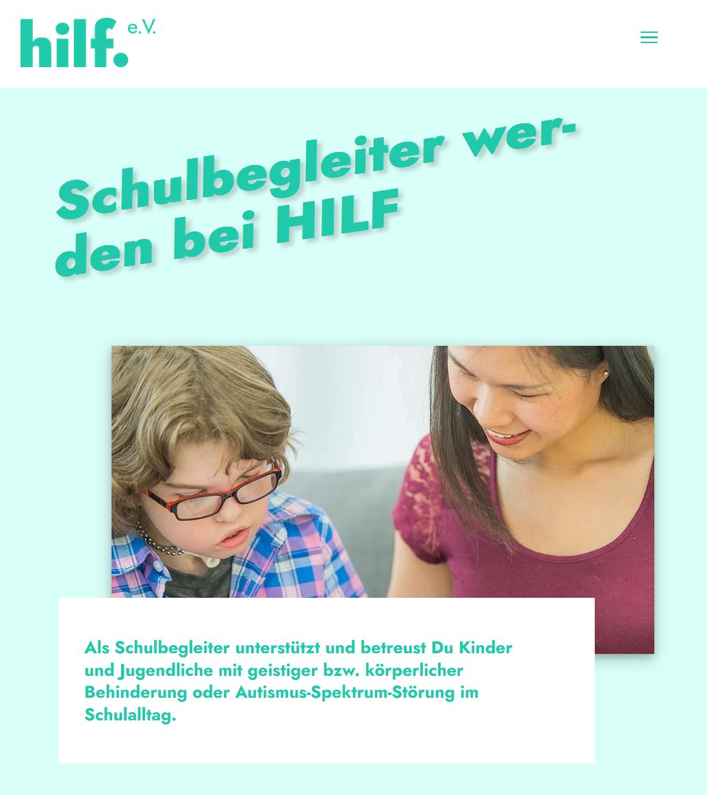 Mobile Ansicht der Website HILF e. V.