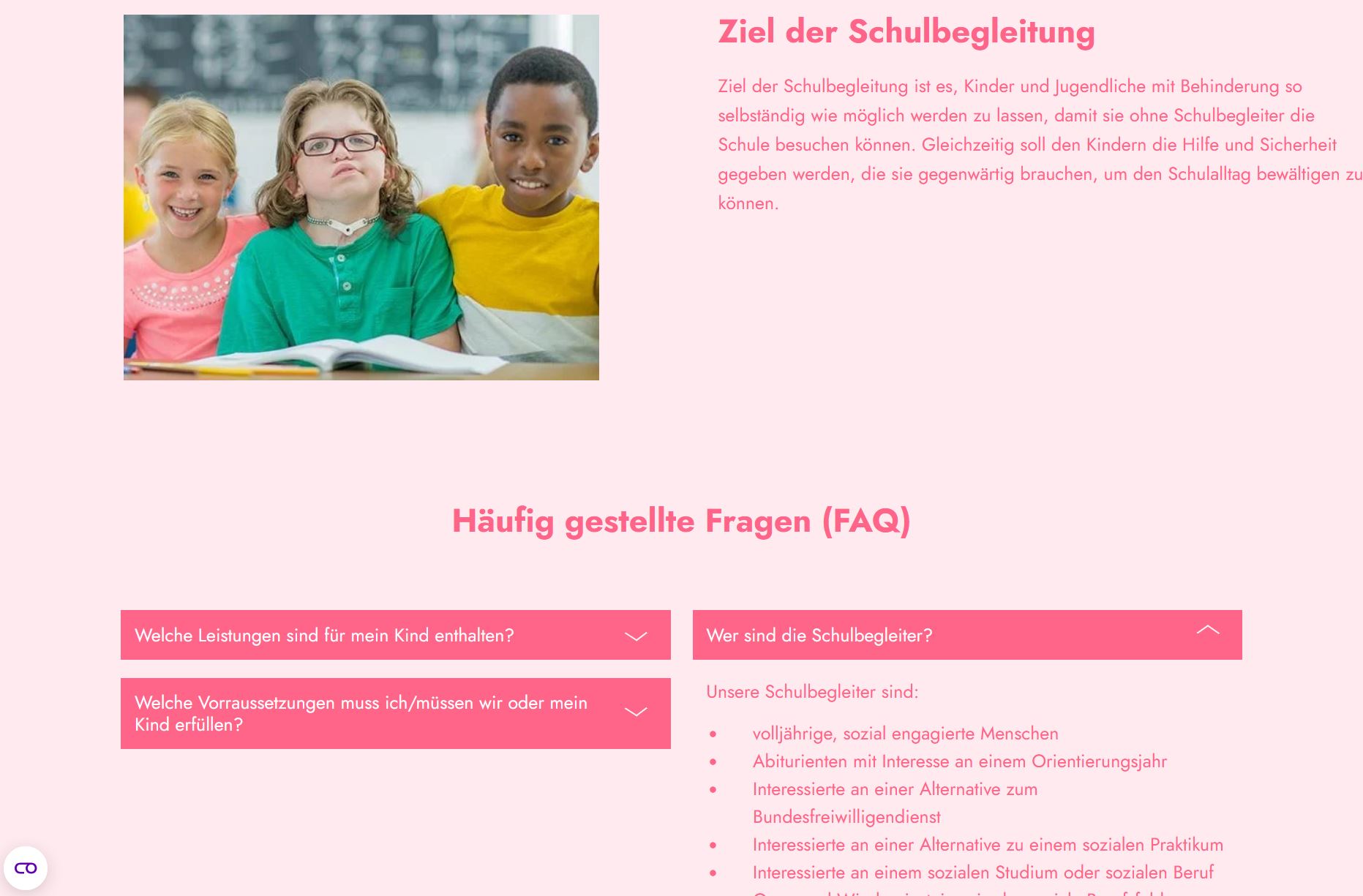 Desktop-Inhaltsseite der Website HILF e. V.